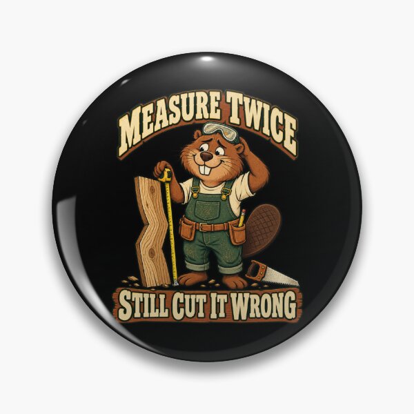 Item preview, Measure Twice Still Cut It Wrong Funny Woodworker Beaver designed and sold by Good Mood Foundry.