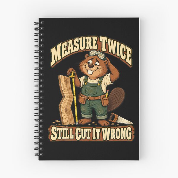 Item preview, Measure Twice Still Cut It Wrong Funny Woodworker Beaver designed and sold by Good Mood Foundry.