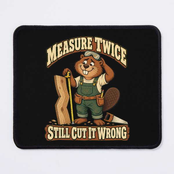 Item preview, Measure Twice Still Cut It Wrong Funny Woodworker Beaver designed and sold by Good Mood Foundry.