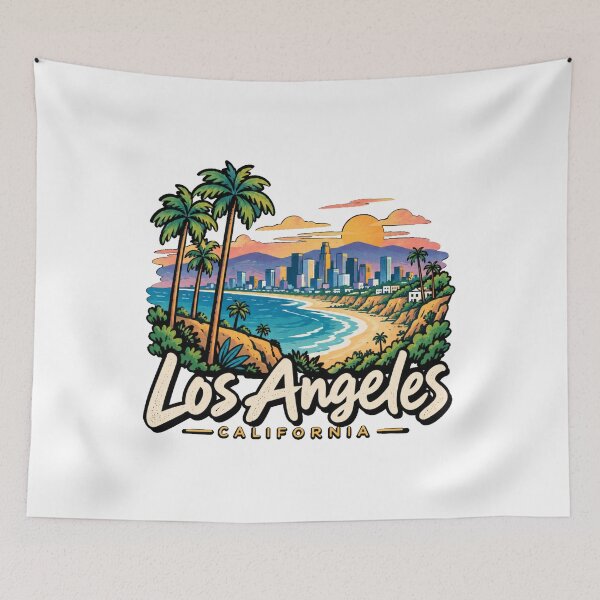 Item preview, Hand Drawn Los Angeles California Travel Souvenir Landmark Gift designed and sold by MichaeIRellov.