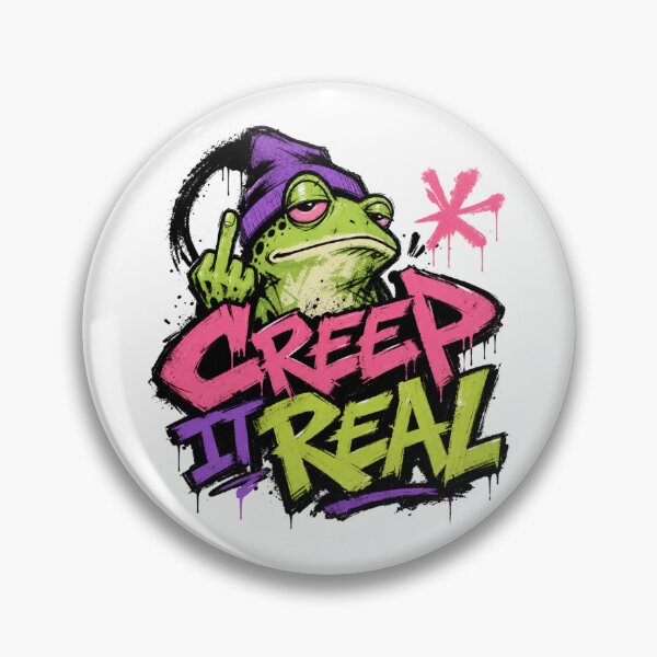 Item preview, Creep It Real Graffiti Frog T-Shirt | Sarcastic Middle Finger Toad Purple Neon Halloween Gift designed and sold by illeN-Art-World.