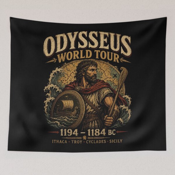 Item preview, Odysseus World Tour Greek Hero designed and sold by Retr0Tshirts.
