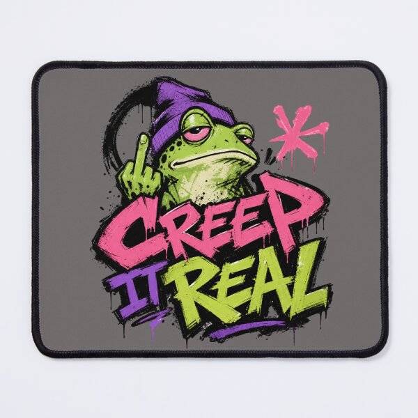 Item preview, Creep It Real Graffiti Frog T-Shirt | Sarcastic Middle Finger Toad Purple Neon Halloween Gift designed and sold by illeN-Art-World.