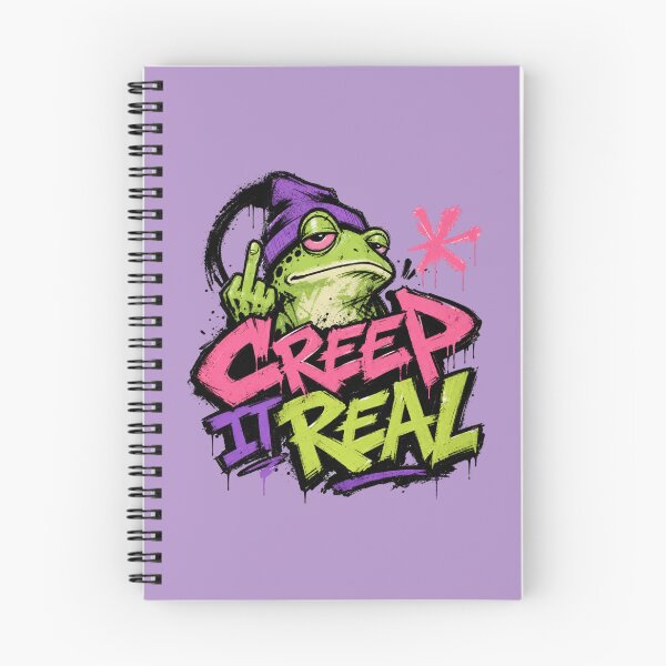 Item preview, Creep It Real Graffiti Frog T-Shirt | Sarcastic Middle Finger Toad Purple Neon Halloween Gift designed and sold by illeN-Art-World.