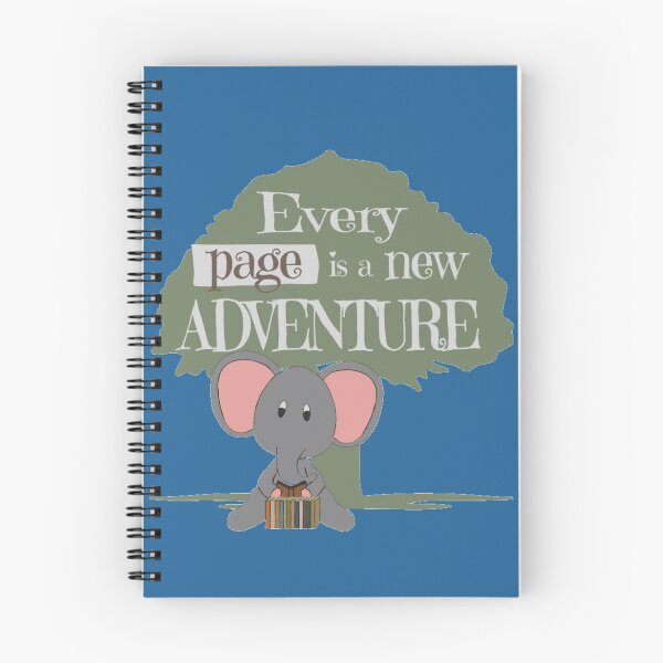 Item preview, Every Page Is a New Adventure – Cute Reading Elephant designed and sold by bookstackdream.