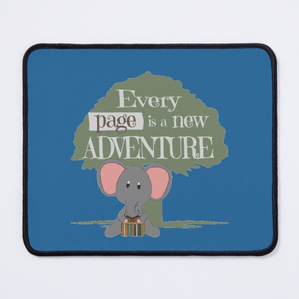 Item preview, Every Page Is a New Adventure – Cute Reading Elephant designed and sold by bookstackdream.