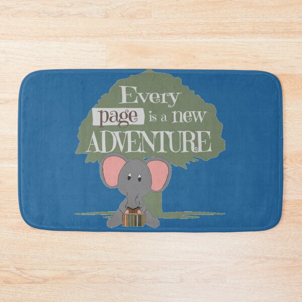 Item preview, Every Page Is a New Adventure – Cute Reading Elephant designed and sold by bookstackdream.