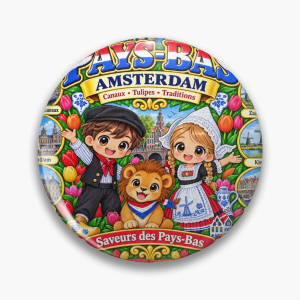 Item preview, Netherlands Amsterdam – Kawaii, Canals, Tulips and Dutch Flavors designed and sold by Cifi64.