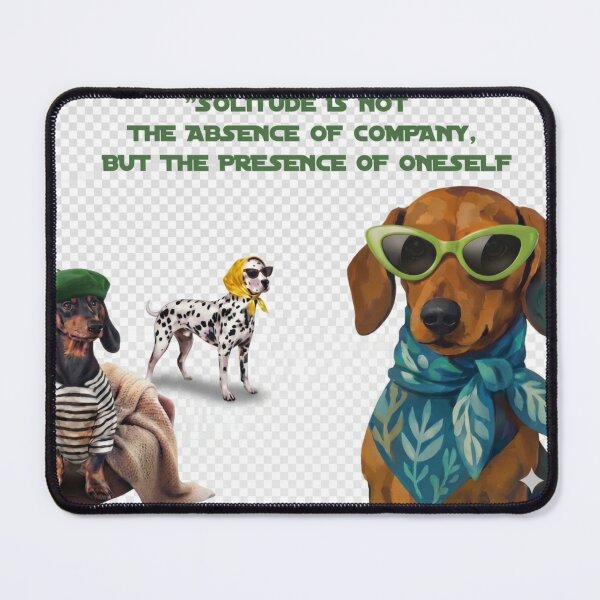 Item preview, "Solitude and Self-Presence" Dogs Illustration with Quote designed and sold by Psychological Art.