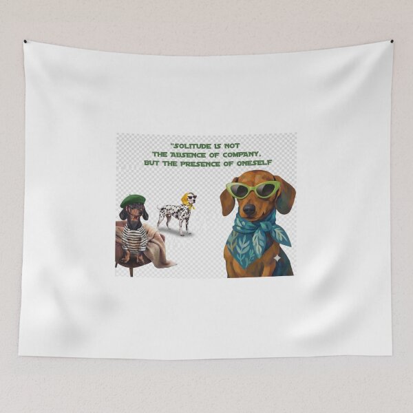Item preview, "Solitude and Self-Presence" Dogs Illustration with Quote designed and sold by Psychological Art.