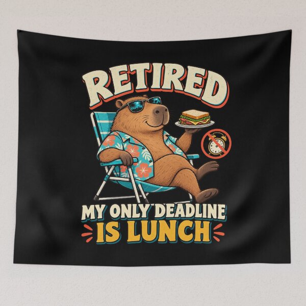 Item preview, Retired My Only Deadline Is Lunch Funny Capybara designed and sold by Good Mood Foundry.