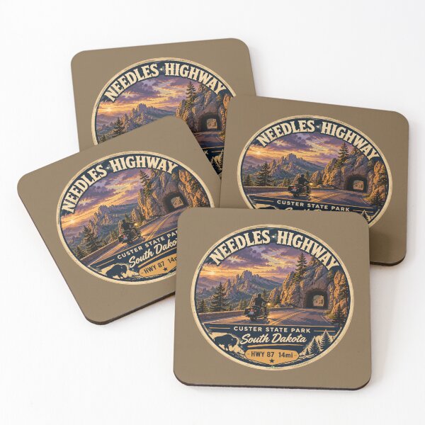 Item preview, Needles Highway US87 USA Black Hills South Dakota Sticker TShirt Motorcycle 04 designed and sold by OuterShellUK.
