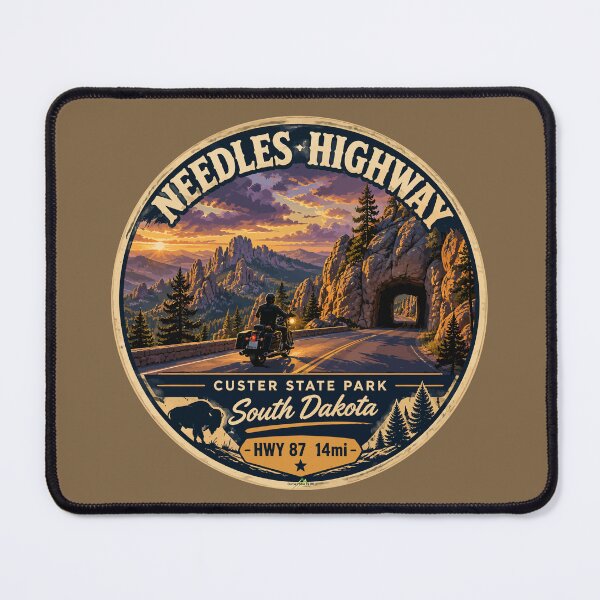 Item preview, Needles Highway US87 USA Black Hills South Dakota Sticker TShirt Motorcycle 04 designed and sold by OuterShellUK.