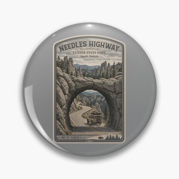Item preview, Needles Highway US87 USA Black Hills South Dakota Sticker TShirt 4x4 06 designed and sold by OuterShellUK.