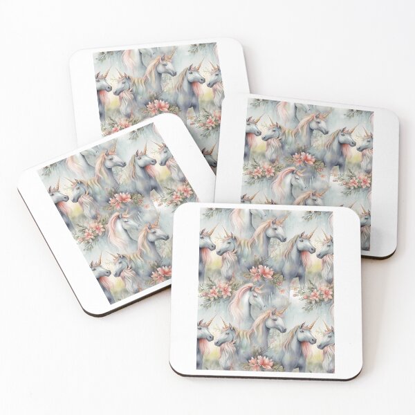 Item preview, Unicorns Fantastic Animals Unicorn Lover Floral Watercolor Pattern designed and sold by perduelasonyas.