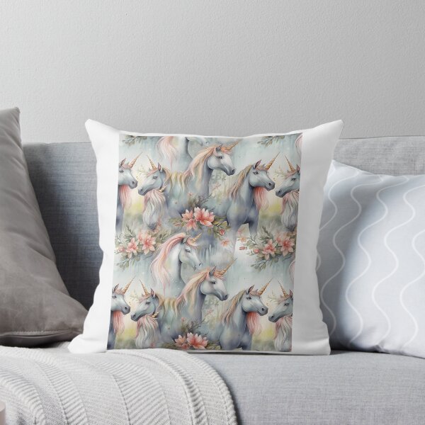 Item preview, Unicorns Fantastic Animals Unicorn Lover Floral Watercolor Pattern designed and sold by perduelasonyas.