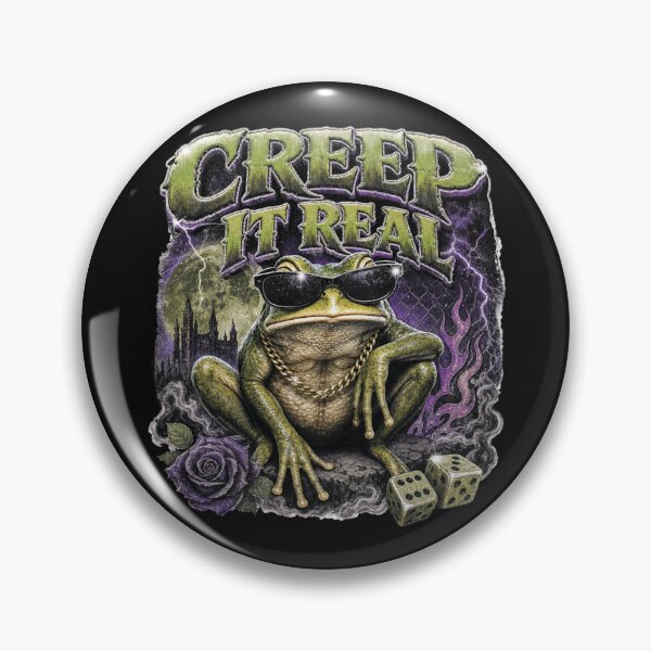 Item preview, Creep It Real Cool Frog T-Shirt | 90s Bootleg Rap Toad Sunglasses Gold Chain Dice Gift designed and sold by illeN-Art-World.