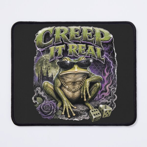 Item preview, Creep It Real Cool Frog T-Shirt | 90s Bootleg Rap Toad Sunglasses Gold Chain Dice Gift designed and sold by illeN-Art-World.