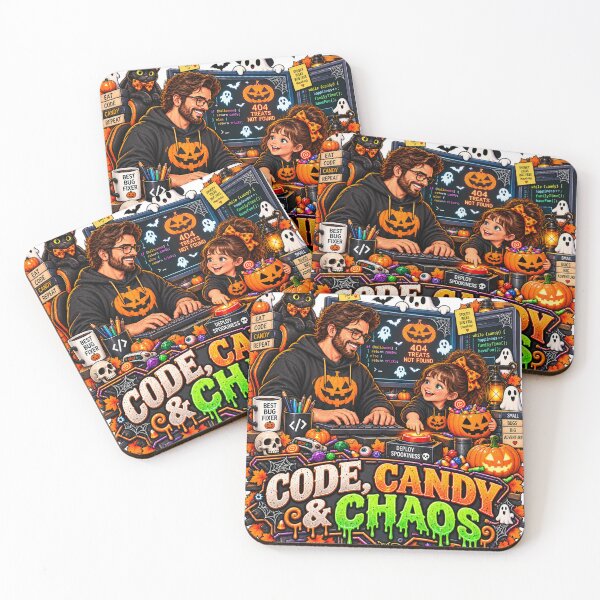 Item preview, Code Candy & Chaos – Funny Halloween Developer Dad Daughter designed and sold by Haji  Kamora.