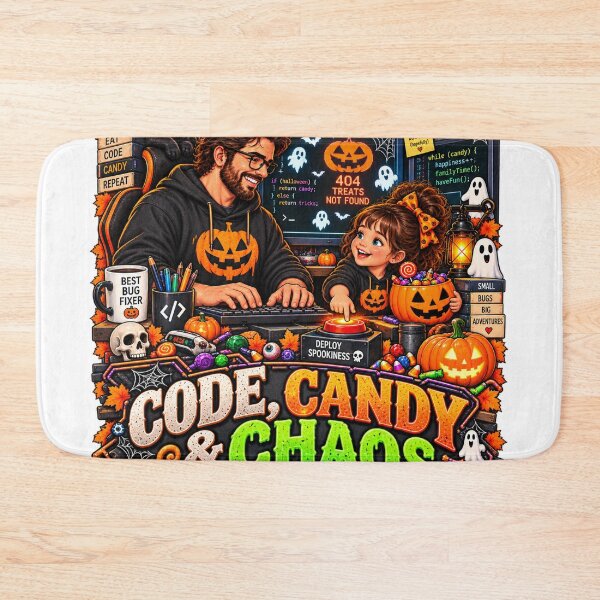 Item preview, Code Candy & Chaos – Funny Halloween Developer Dad Daughter designed and sold by Haji  Kamora.