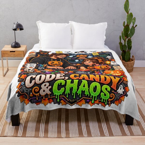 Item preview, Code Candy & Chaos – Funny Halloween Developer Dad Daughter designed and sold by Haji Kamora.