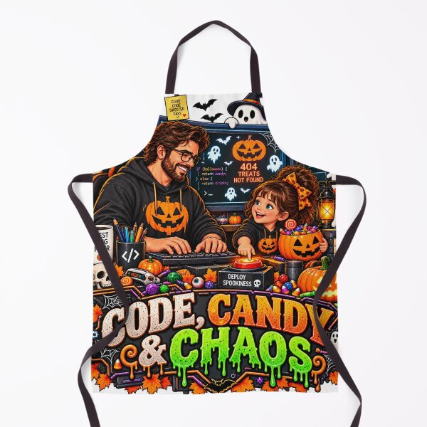 Item preview, Code Candy & Chaos – Funny Halloween Developer Dad Daughter designed and sold by Haji Kamora.