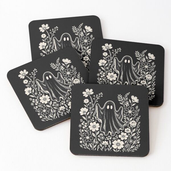 Item preview, Cute Ghost Surrounded By Flowers Spooky Floral  designed and sold by Moizento.