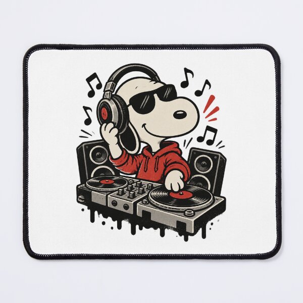Item preview, Snoopy Inspired DJ Relaxing With Retro Turntable Music Vibe Design designed and sold by foolsfoolsfools.