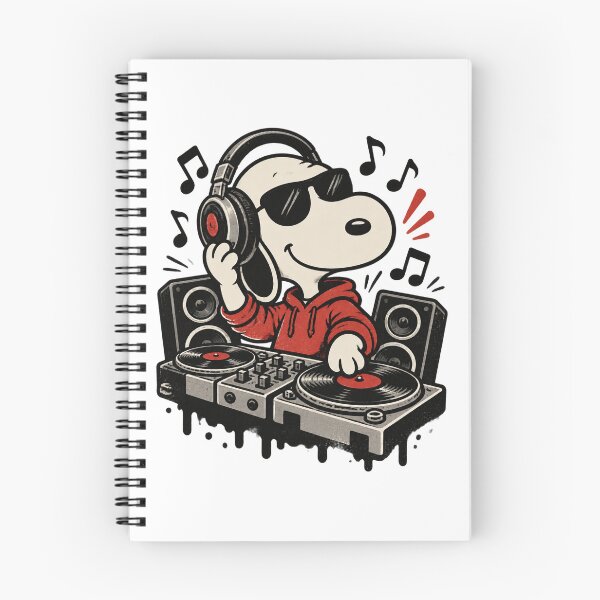 Item preview, Snoopy Inspired DJ Relaxing With Retro Turntable Music Vibe Design designed and sold by foolsfoolsfools.
