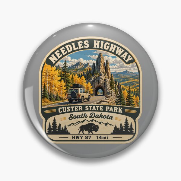Item preview, Needles Highway US87 USA Black Hills South Dakota Sticker TShirt 4x4 09 designed and sold by OuterShellUK.