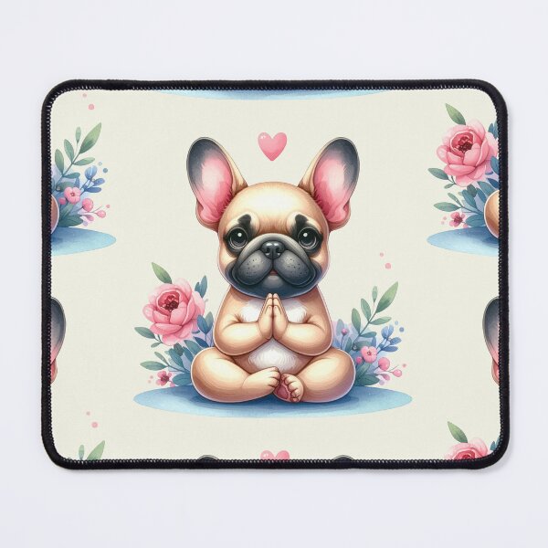Item preview, Relaxed yoga French Bulldog dog in watercolors designed and sold by LiskoDesign.