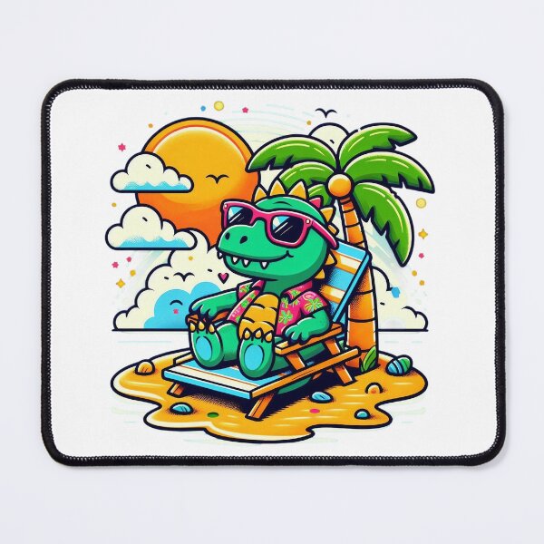 Item preview, Chill Dino Beach Vacation Funny Tropical Dinosaur Design designed and sold by The-T-In-Retro.
