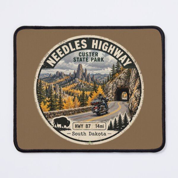 Item preview, Needles Highway US87 USA Black Hills South Dakota Sticker TShirt motorcycle 08 designed and sold by OuterShellUK.