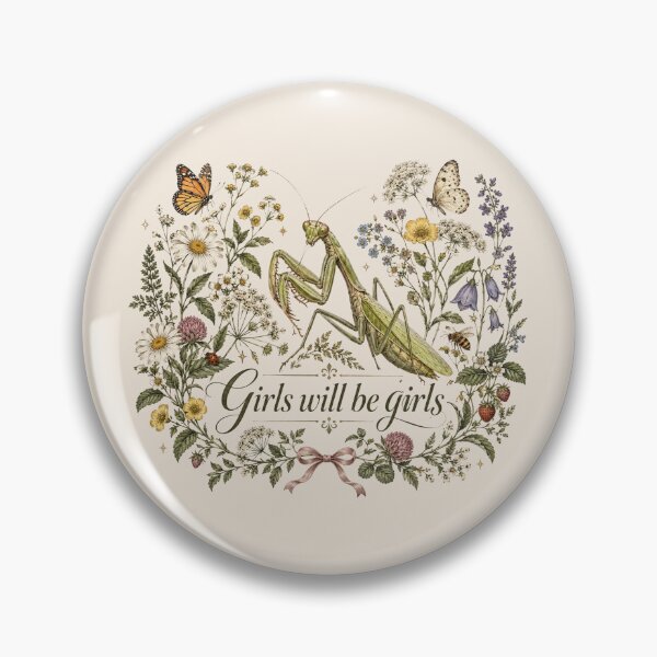 Item preview, Girls will be girls, Funny Praying Mantis Feminist Shirt, Insect Lover Gift, Science Teacher Gift, Wildflower Nature Design designed and sold by Cchotlan.