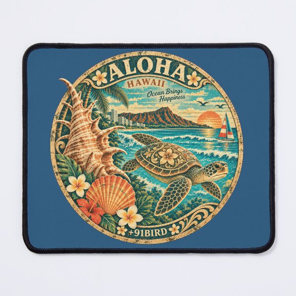 Item preview, Vintage Hawaii Sea Turtle – Ocean Brings Happiness designed and sold by Plus91BIRD.