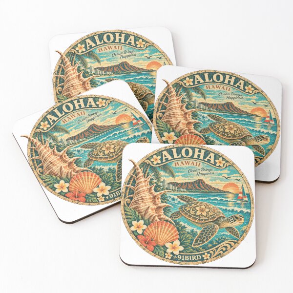Item preview, Vintage Hawaii Sea Turtle – Ocean Brings Happiness designed and sold by Plus91BIRD.