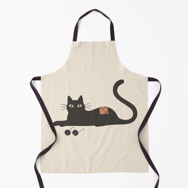 Item preview, Black cat with retro psychedelic 70s patch designed and sold by Shyla Marsare.