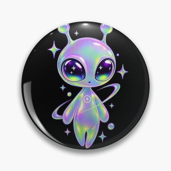 Item preview, Cute Holographic Alien Character Iridescent Pastel Sticker Design designed and sold by @SHINTOSARTSTORE.