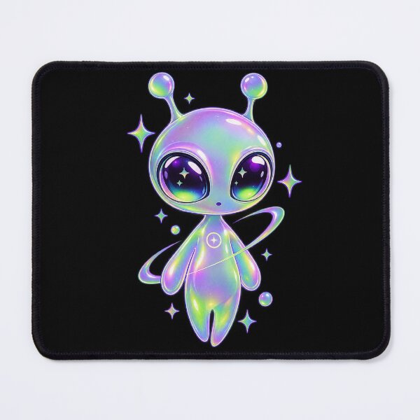 Item preview, Cute Holographic Alien Character Iridescent Pastel Sticker Design designed and sold by @SHINTOSARTSTORE.