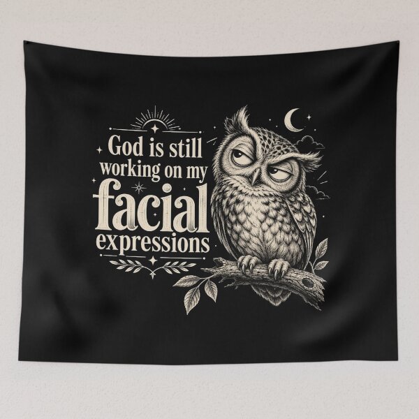 Item preview, Funny Christian Owl, God Is Still Working on My Facial Expressions, Faith Humor Gift designed and sold by Cchotlan.