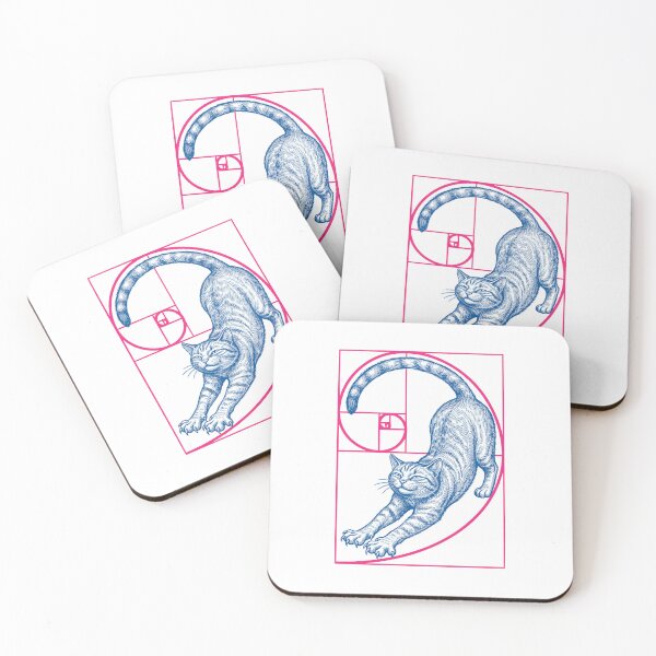 Item preview, Fibonacci Spiral Feline Cat Lover Geometry Funny Cats designed and sold by GrandeDuc.