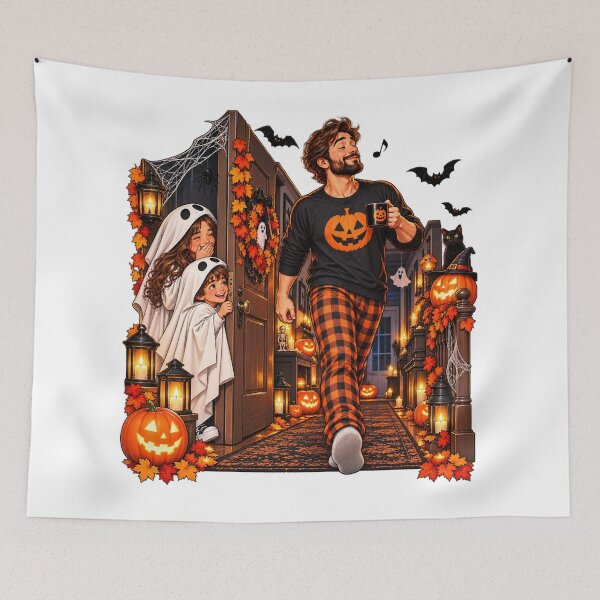 Item preview, Funny Halloween Family Scare – Dad & Kids Ghost Costume designed and sold by Haji  Kamora.
