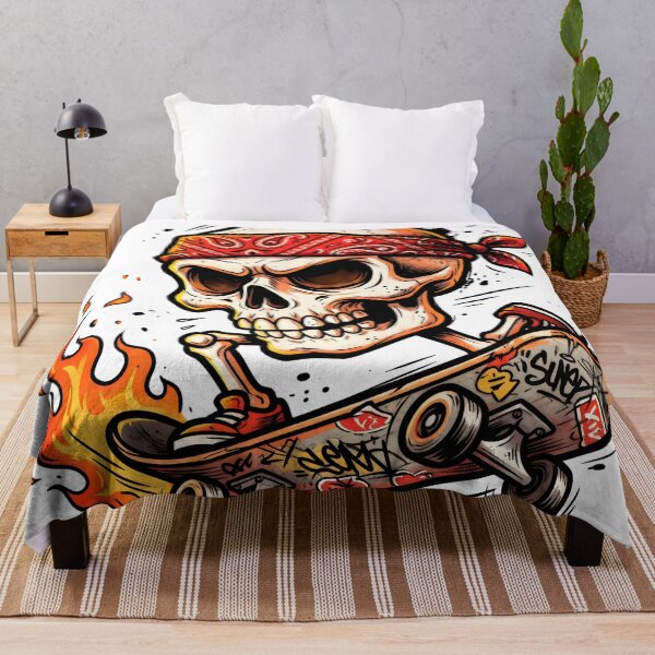 Item preview, Skate or Die Skull – Punk Skeleton Skateboard Design designed and sold by ruman2520.