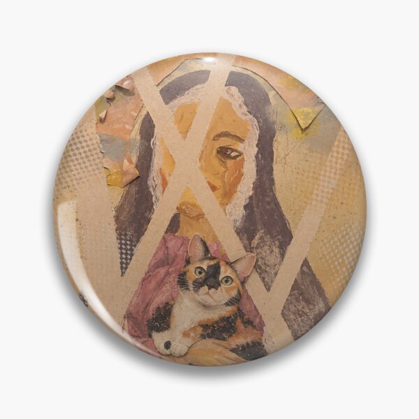 Artikelvorschau, Woman & Calico Cat – Vintage Mixed Media Collage entworfen und verkauft von House of Vardit.