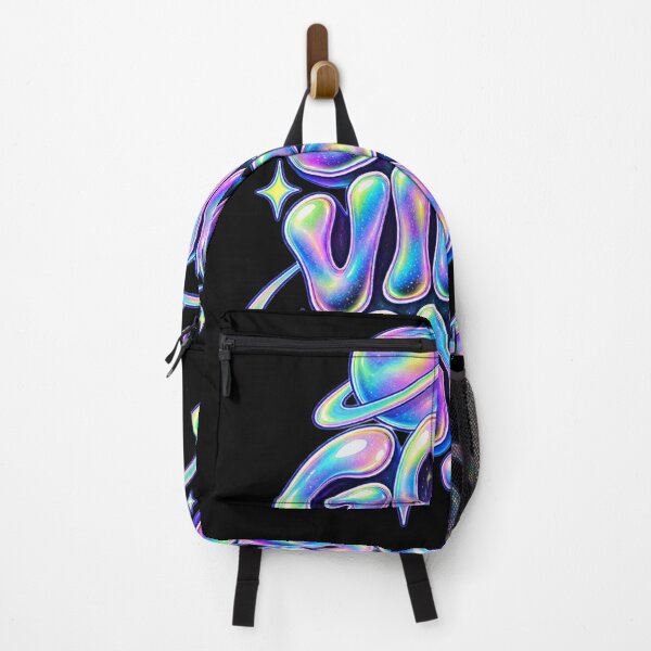 Item preview, Good Vibes Only Holographic Space Bubble Letters Y2K Design designed and sold by @SHINTOSARTSTORE.