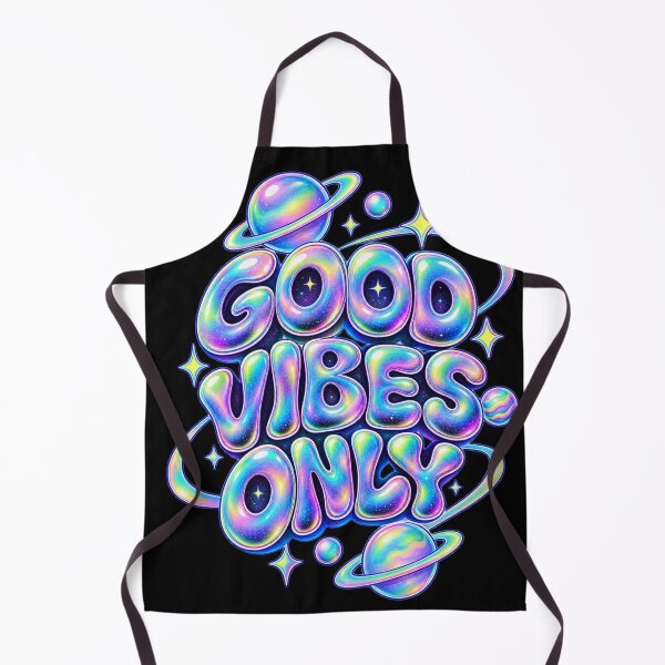 Item preview, Good Vibes Only Holographic Space Bubble Letters Y2K Design designed and sold by @SHINTOSARTSTORE.