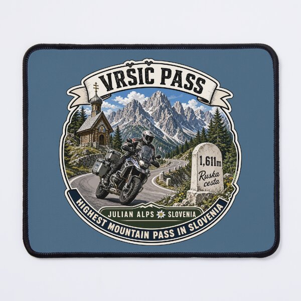 Item preview, Vrsic Pass Slovenia Vršič Pass Slovenia Motorcycle Sticker TShirt 03 designed and sold by OuterShellUK.