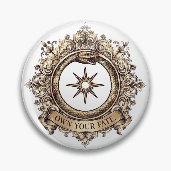 Item preview, Own Your Fate Motivational Star Compass Gold Emblem designed and sold by NikmaArt.