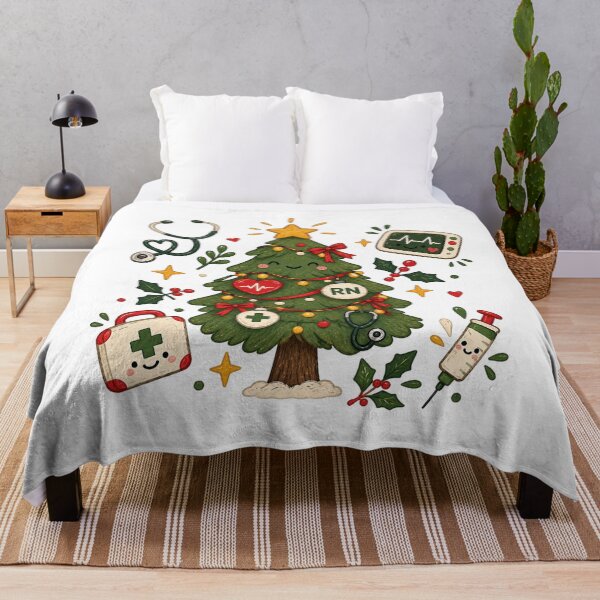 Item preview, Christmas Nurse Tree RN Medical Christmas Tree Holiday Nursing Gift designed and sold by LandFinStudio.