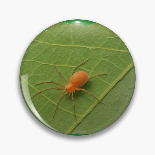Item preview, Bright Orange Spider on Green Leaf Art designed and sold by Carasane.
